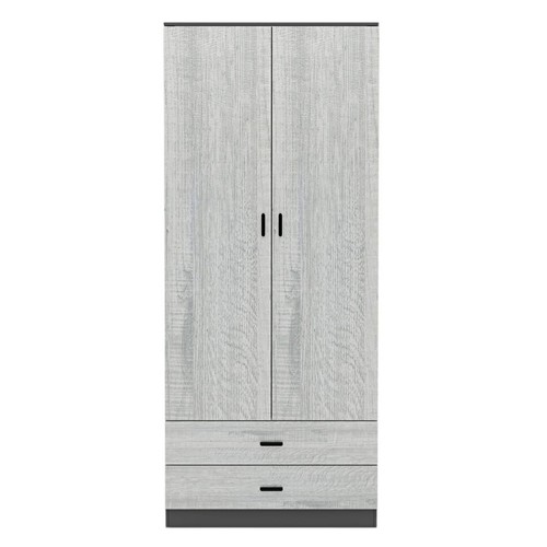 Tall Wooden 2 Door Wardrobe With 2 Drawers Bedroom Storage Hanging Bar Clothes - Picture 133 of 161