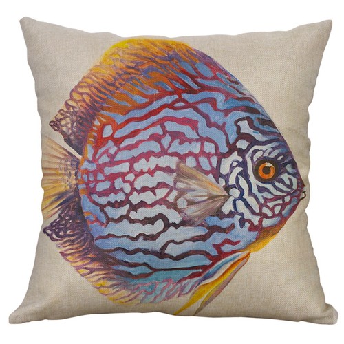 18" Ocean Vintage conch Print Cotton Linen Pillow Case Pillow Cover Home Decor - Picture 11 of 51