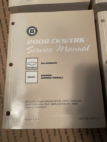 Chevy Silverado GMC Sierra, Sierra Denali 2008 CK9/TRK Service Manual Vol 1-4 - Picture 4 of 5