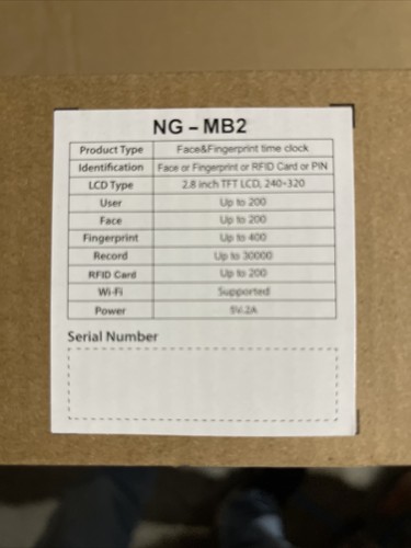 NG-MB2 NGTeco Biometric Fingerprint Checking-in Attendance Machine Employee - Picture 5 of 5