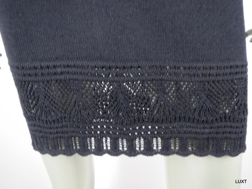 Set cardigan abito St John taglia 2 XS nero maglia manica corta occhielli capesante mini - Foto 9 di 12