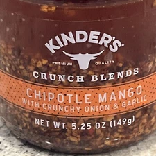 Kinder's Crunch Blends Chipotle Mango Chili Oil w/ Garlic & Onion Topper 5.25 Oz