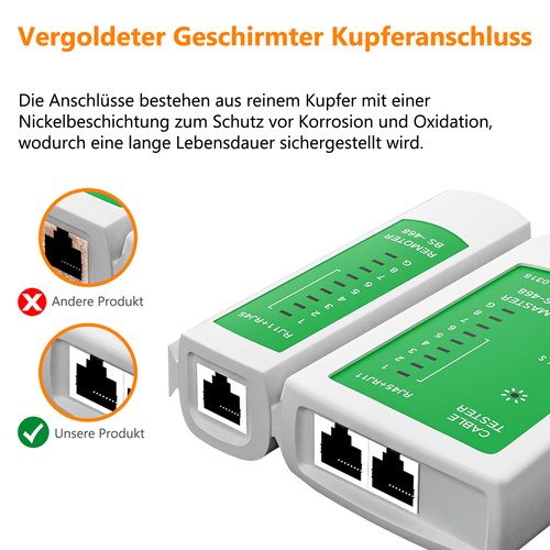 Netzwerktester RJ45/11 LAN Kabel Tester Netzwerk Prüfer ISDN DSL, CAT 4/5/6/7/8 - Bild 11 von 15