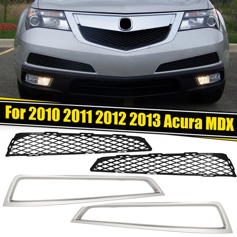 Parrilla de parachoques delantero con moldura plateada para Acura MDX 2010-2013 Foto 2 de 4
