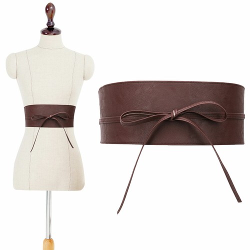 Cinturón de cintura ancha de cuero PU Cintura envolvente Cinch Obi Banda para mujeres damas - Imagen 47 de 70