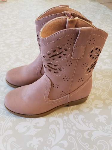 Rachel Shoes Jayla 13/1 Cowboy Faux Suede Leather Blush Boots Butterfly - Bild 1 von 8