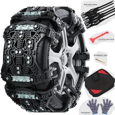 6PCS Steel Tire Snow Chains for Car SUV Trucks Pickup Wheel Heavy Duty Anti-Skid