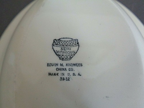 EDWIN M. KNOWLES VTG.🌟SEMI VITREOUS🌟PLATTER & VEG.SERVING BOWL-U.S.A.🌟ESTATE - Picture 2 of 8