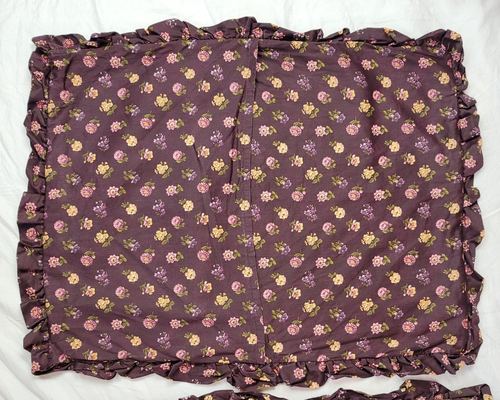 2 April Cornell Purple Floral Ruffled Pillow Shams 25x20 Cotton Standard - Picture 8 of 12