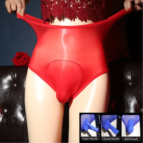 Costume da bagno uomo vita alta trasparente lucido slip intimo lucido perizoma marsupio mutandine - Foto 6 di 21