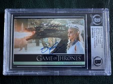 RARE EMILIA CLARKE SIGNED AUTOGRAPH CARD GAME OF THRONES SEASON 5 PROMO BECKETT