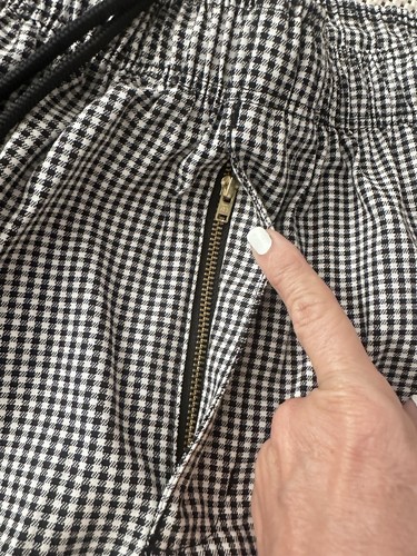 NEW Chef Works Pants Check Elastic Waist Drawstring Sz M Black White gingham NWT - Picture 6 of 13