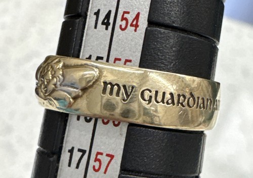 ATEMBERAUBENDER 9 kt Gelbgold Ring/Bandgröße "Mein Schutzengel" Größe O 1/2 - Bild 14 von 21