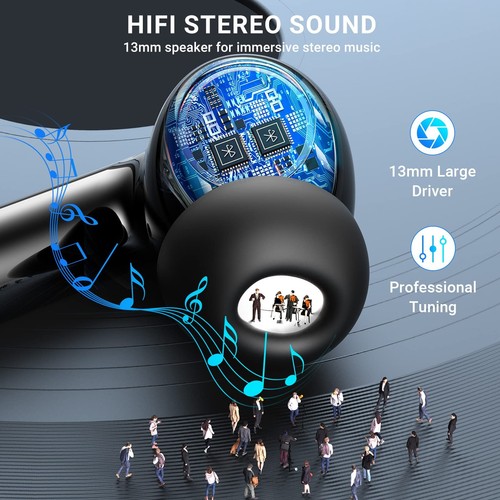 Wireless Earbuds, 2024 Wireless Headphones HiFi Stereo Earphones with 4 ENC N... - Picture 2 of 8
