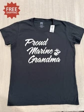 UNITED STATES MARINE CORPS USMC - “PROUD MARINE GRANDMA” Black T-Shirt  - Sz XL