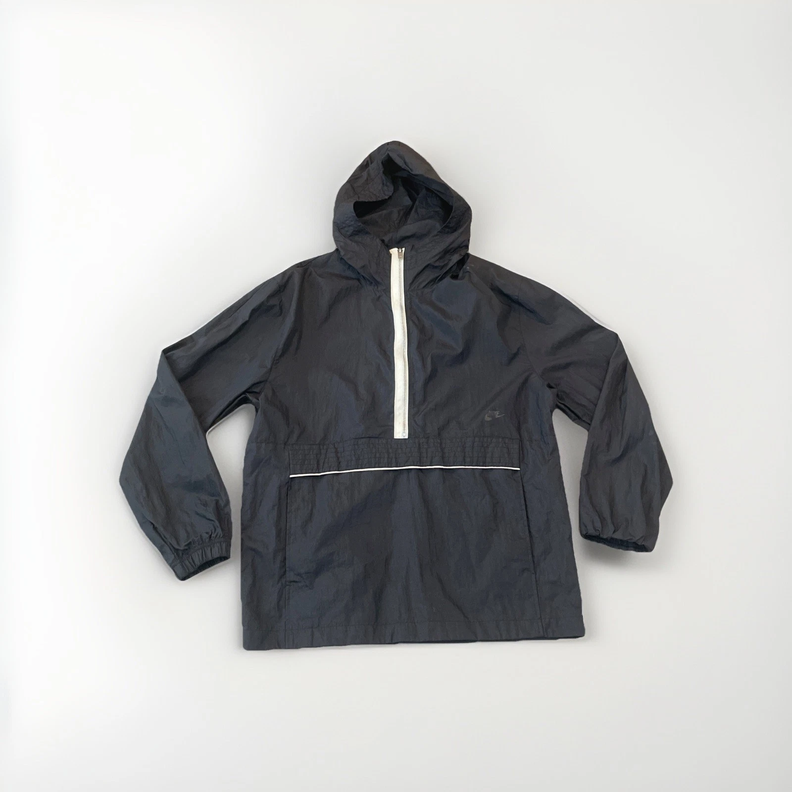 Nike Windbreaker Jacket Mens M Anorak Y2K Pullover Swoosh Vtg Black