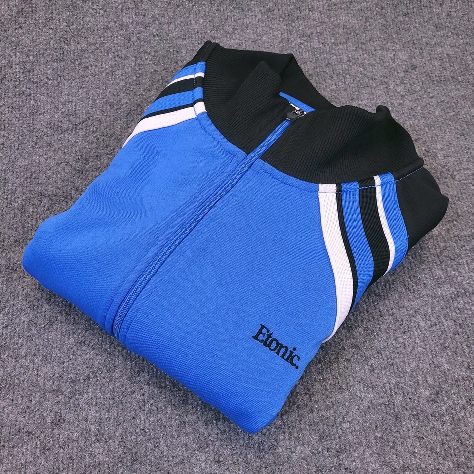 Chaqueta deportiva Etonic para hombre XL azul poli cremallera completa cuello falso de pie Foto 2 de 4