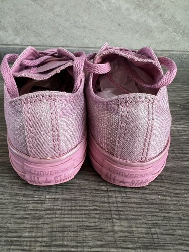 Zapatos de caña baja Converse All Star rosa brillo para niñas (talla 2) nuevos sin etiquetas - Imagen 11 de 18