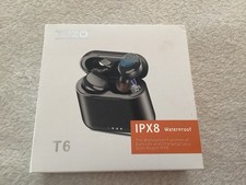 TOZO T6 CLASSIC ED BLUETOOTH 5.3 WIRELESS EARBUDS BLUE IPX8 WATERPROOF CABLE,BOX
