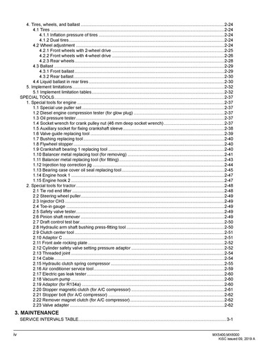 KUBOTA MX5400 MX6000 WORKSHOP MANUAL WSM - WIRE BOUND, COVERS, XL FOLDOUT PAGES! - Picture 7 of 23
