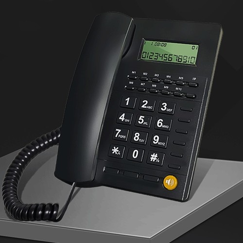 Oszczędność miejsca Caller ID Telefon w kolorze czarnym z regulowaną głośnością głośnika - Zdjęcie 7 z 13