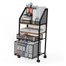 Rolling File Cart with 2 Storage Drawers Multipurpose Under Desk 31*15*10 Inch