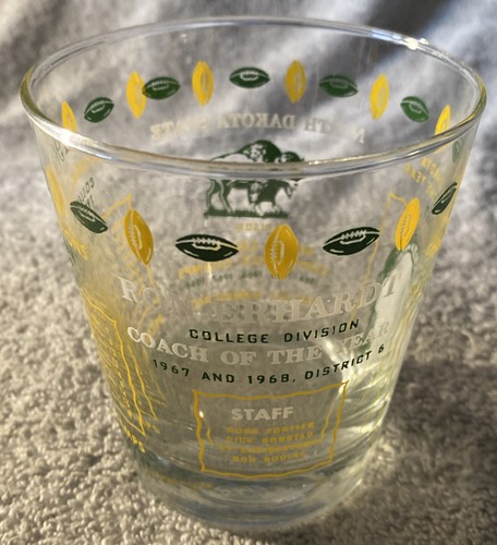 1968 North Dakota State Bison National Champs Ron Erhardt Glass Libbey O - Picture 2 of 7