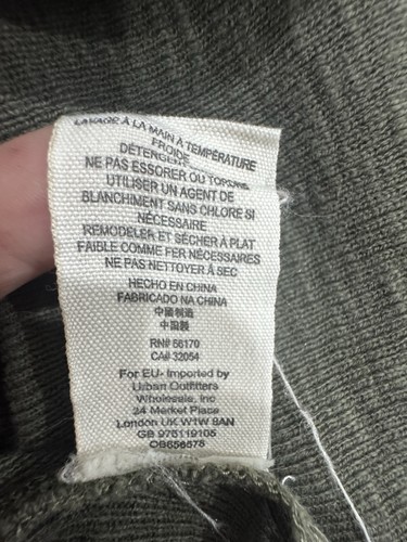 Free People Boho-Top moosgrün meliert Sonnenschein Baumwolle Thermo Glockenmanschette - Bild 7 von 7