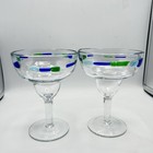 Mexican Hand Blown Glass Margarita Glasses