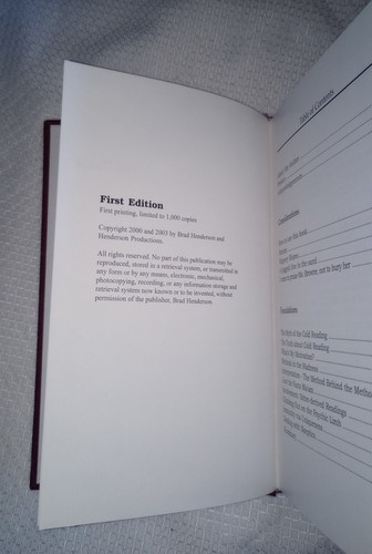 Brad Henderson The Dance First Ed Hardcover Mentalism Cold Reading Limited - Picture 2 of 3