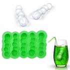 Neuheit Caterpillar Shaped Soft Ice Tray Eismaschine Pudding Mould Maker (Grün)
