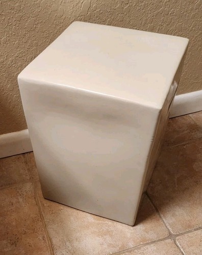 Decorative Square Garden Stool Ceramic Stool Hand-painted Glazed Cream Handles - Picture 5 of 8
