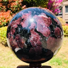 18.67LB  Natural  Firework red garn Quartz polished sphere crystal  ball healing