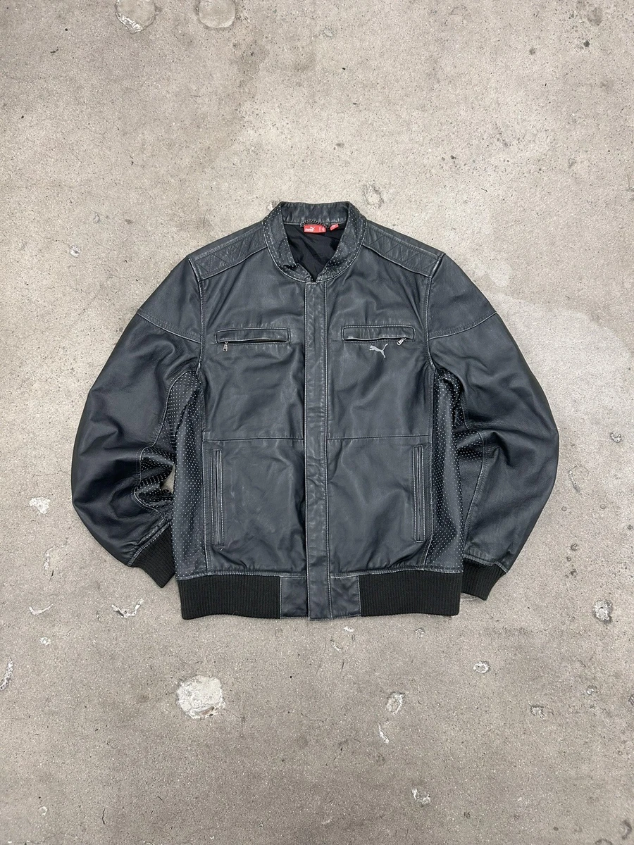 PUMA Leather Outer Shell Black Coats, Jackets & Vests for Men for