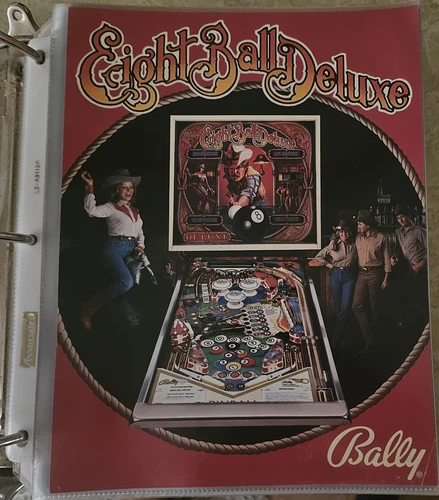 ORIGINAL BALLY EIGHT BALL DELUXE PINBALL MACHINE PROMOTIONAL FLYER