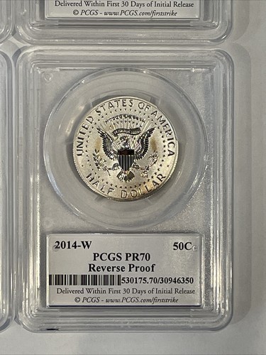 2014 Kennedy half dollar proof set, PCGS graded PR70, MS69, MS69, PR69 - Picture 10 of 10
