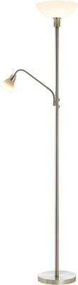 Lindby Deckenfluter Stehleuchte Jost Leselicht Nickel satiniert Metall Polyca437