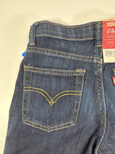 NEW Levi's Slim Shorts Youth Size 7 Reg Medium Blue Denim - Picture 10 of 13