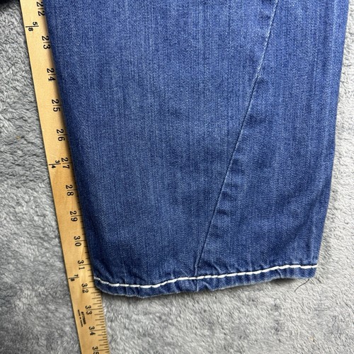 Vintage True Religion Jeans Mens 34x32 Joey Flare Y2K Flap Pocket Distressed USA - Picture 9 of 15