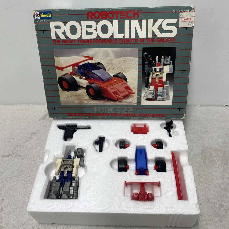 Robot Revell Robotech Robolinks Force 22 Racer 1985 caja original transformable Foto 2 de 4