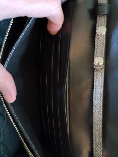 COACH CANYON QUILT FOLDOVER CROSSBODY CLUTCH /W MIXED LEATHER MATERIALS Prom - Picture 5 of 7