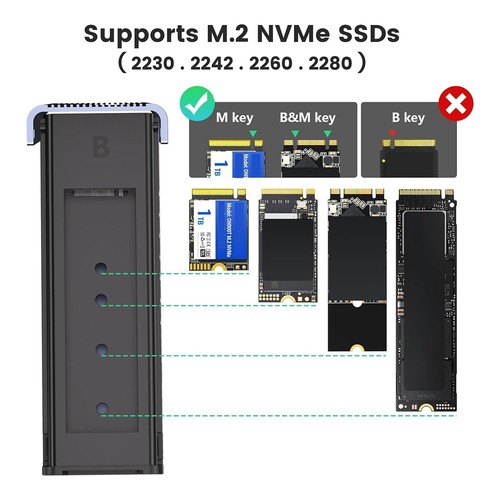 NVMe M.2-Duplikator mit Lüfter, 8 TB Dual-Bay Offline-Klongehäuse, 10 Gbit/1961 - Bild 5 von 7