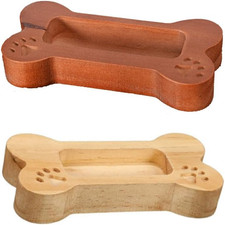 Wooden Business Card Holder Stand - Office Desk Organizer, Set of 2