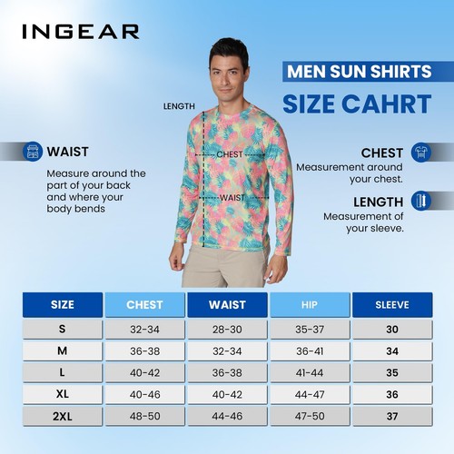 Sun Shirts for Men Long Sleeve UV Protection, UPF 50 Sun Shirt, UV Shirts for... - Picture 6 of 8