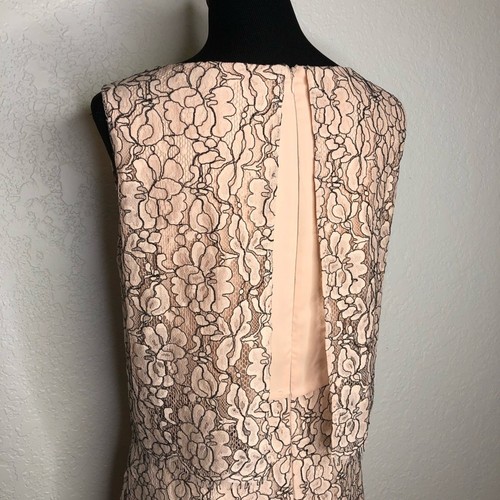 Antonio Melani light pink black lace overlay sheath dress size 10 - Picture 6 of 15