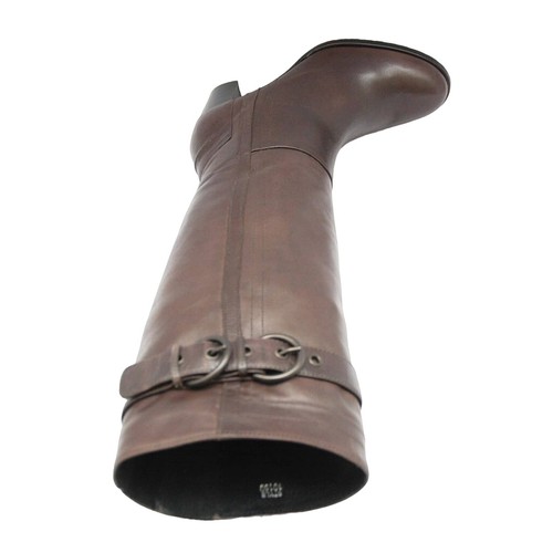 RAMONA Italy Knee-High Tall Leather Boot Heel Shoe Brown 6/36 New - Picture 6 of 8