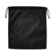 MUJI Polyester mesh drawstring bag double type black M 27 x 30 x 12cm