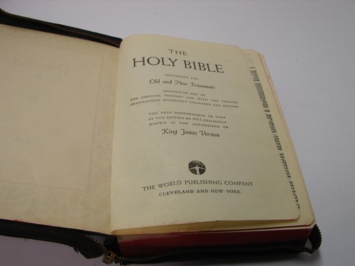 Bibel Konkordanz King James Version mit Reißverschluss ohne Schrift innen Anfang 1900 - Bild 7 von 14