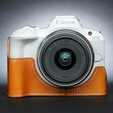 Handmade Real Leather Camera Half Cover Case Protective Base For Canon EOS R50 V
