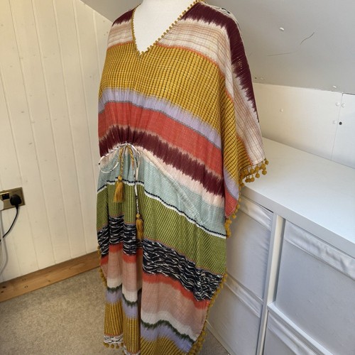 M.A.B.E Kaftan Size M NEW Multicoloured Calla Print Cotton Made In India - Picture 6 of 11